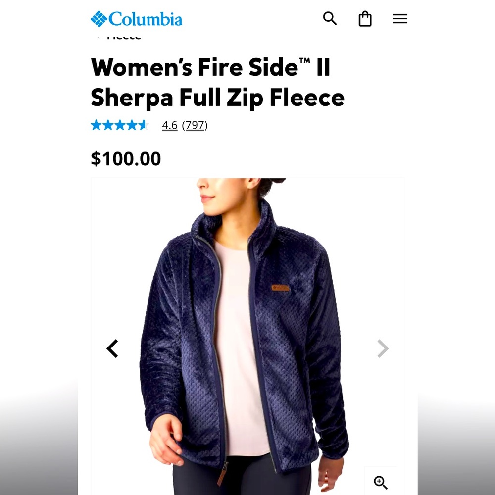 Columbia Jacket, women’s Sherpa Fireside II Fleece zip up, Women’s s size XXL